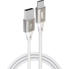 Hepta Collection Buff BL71 USB To Type-C 2.4A 1.2m Örgülü Data ve Şarj Kablosu (Beyaz)