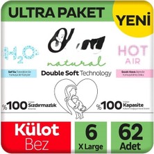 Belirtilmemiş Double Külot Bez Ultra Paket 6 Beden 62 Adet