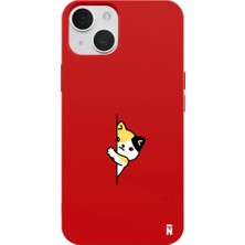 Casen iPhone 12 Kırmızı Lansman Renkli Silikon Cat Lover Kedi Tasarımlı Kamera Korumalı Telefon Kılıf