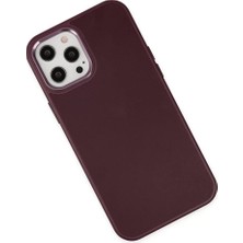 Renas Store Newface Iphone 12 Pro Max Kılıf Asya Deri Silikon - Mürdüm
