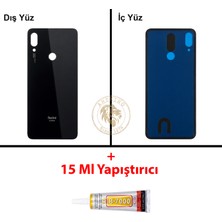 Arsking Xiaomi Redmi Note 7 Uzay Siyahı Arka Pil Kapağı Batarya Kapağı Lazer Kesim + B-7000 Yapıştırıcı