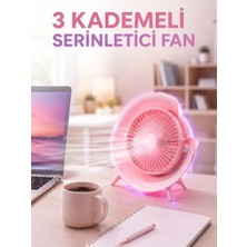 Usm Rgb Işıklı 3 Kademeli USB Şarjlı Masaüstü Vantilatör