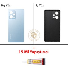 Arsking Xiaomi Redmi Note 12 Pro 4g Buz Mavisi Arka Pil Kapağı Batarya Kapağı + B-7000 Yapıştırıcı