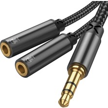 Bg Store SY-A04 Headphone Male To 2-Female Y-Splitter Audio Cable 0.2m - Black