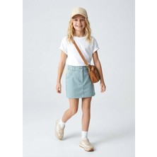 OZMOZ %100 Pamuk Ince Denim Açık Mavi Yazlık Kız Çocuk Etek