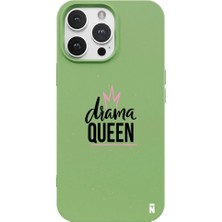 Casen iPhone 13 Pro Max Yeşil Lansman Renkli Silikon Drama Queen Tasarımlı Premium Kılıf
