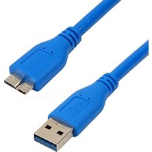 Hepta Collection Alfais 4914 USB 3.0 Micro Type B Ara HDD Harddisk Bağlantı Kablosu, Mavi, 3 Metre
