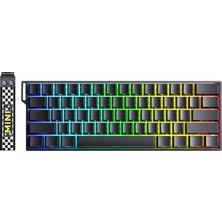 Aula Mini 60 He Pro Hall Effect Manyetik Klavye Rapid Trigger Stromrise Switch 8000Hz Rgb Tkl Hot Swap Oyuncu Klavyesi Siyah