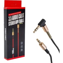 Belirtilmemiş PM-15124 1 Metre 3.5mm Erkek-Erkek 1. Kalite Kutulu L Uçlu Stereo Aux Kablo