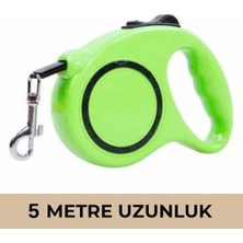 Renas Store Makaralı Köpek Gezdirme Tasması Yeşil Siyah 5mt