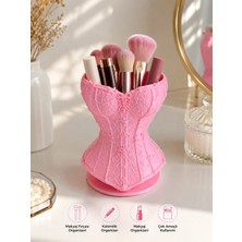 My Craft 3D Korse Tasarımlı Çok Amaçlı Organizer | Makyaj Fırçalık - Kalemlik - Ruj Düzenleyici - Masaüstü Dekoratif Organizer | Renk Seçenekli