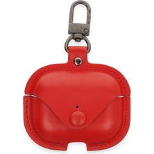 Mey Ithalat®   Airpods Pro 2 (2.nesil) Çanta Deri Kılıf - Kırmızı