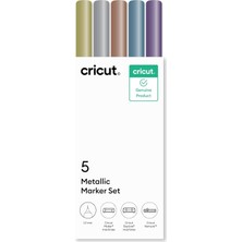 Cricut 2012168 Explore Maker Orta Uçlu 5'li Marker Seti 1.0mm Metalik Renkler
