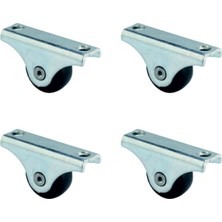 Renas Store Furç Sabit Teker - 20MM - Siyah HKS226 - 4 Adet