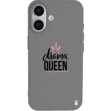 Casen iPhone 17 Gri Lansman Renkli Silikon Drama Queen Tasarımlı Premium Kılıf