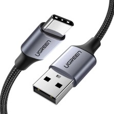 Hepta Collection Ugreen Örgülü USB Type-C Şarj ve Data Kablosu, 1.5 Metre, Siyah
