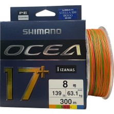 Shimano Ocea 17+ Braid 300MT 8.0pe 63.1kg Ip Örgü Misina Multi Color