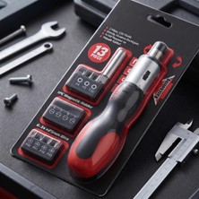 Nevamel® Cırcırlı Tornavida Bits Seti - 13 Parça - Kademeli Sıkma Ayarı - Manyetik Uç - Sillikon Sap