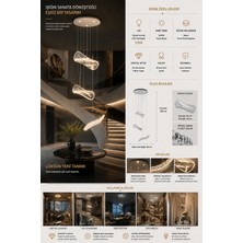 Kristal Yaprak LED Sarkıt Avize | 120W | Krom Kaplama | Modern Sarkıt