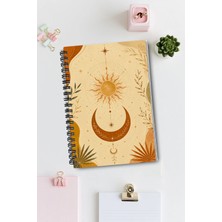 giftkonsept Mistik Boho Botanik Yaprak Motifli 50 Yaprak 100 Sayfa Sprialli Defter