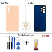 Arsking Samsung A53 Şeftali Arka Pil Kapağı Batarya Kapağı Lazer Kesim + Yapıştırıcı ve Vida Seti