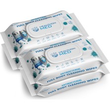 Hepta Collection Healthon Med Antibakteriyel Islak Vücut Temizlik Mendili (4'lü Set, Büyük) Kamp, Seyahat ve Hasta Ba