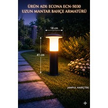 Econa 41 cm Mantar Bahçe Yol Aydınlatma, Set Üstü, Duvar Armatürü, Çim,yürüyüş Yolu Aplik,dekoratif Armatür Ampul Hariç,lüks Yol ve Peyzaj Armatürü