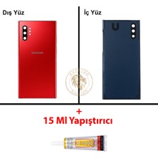 Arsking Samsung Note 10 Plus Kırmızı Arka Pil Kapağı Batarya Kapağı Lazer Kesim + B-7000 Yapıştırıcı