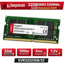 Kingston Kıngston 32GB Ddr4 3200MHZ CL22 Notebook Ram KVR32S22D8/32
