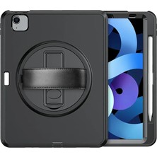 Renas Store Newface Ipad 2022 10.9 (10.nesil) Kılıf Hand Strap Tablet Kılıfı - Siyah