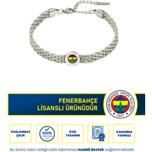 Fenerbahçe Fb Hasır Çelik Bileklik Gri Renk Paslanmaz Çelik Malzeme Ayarlanabilir Ölçü 19 cm