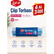 Roll-Up Battal Boy Çöp Poşeti  72 x 95 cm 10’lu Paket