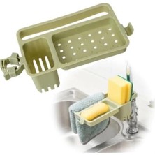 Renas Store Musluğa Takılan Sünger Havlu Askılı Sabun Hazneli Mutfak Banyo Lavabo Düzenleyici Organizer