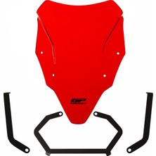 GP Kompozit Bajaj Pulsar N 250 2022-2026 Uyumlu Ön Cam Kırmızı - 45 cm