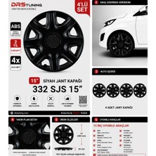 Drs Tuning Opel Uyumlu 15 Inç Kırılmaz Parlak Siyah Jant Kapağı 1 Takım 4 Adet NO:332