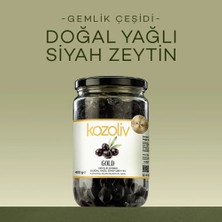 Kozoliv Doğal Gemlik Çeşidi Yağlı Siyah Zeytin 400 gr Cam Kavanoz