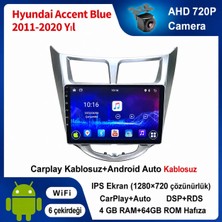 Conio Hyundai Accent Blue 2011-2020 Yıl uyumlu 4GB Ram 64GB Rom Hafıza Android Kablosuz Carplay Navigasyon Multimedya 9 Inç Ekran Hediye görüş kamerası Hediye Çerçevesi