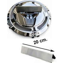 Mega Oto Market Universal Piramit Jant Kapağı Fırfırı 4'lü Set 20CM Krom Metal Profil-Piramit Fırfır