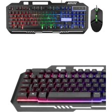 TeknoKapsül Işıklı Oyuncu Q Klavye Mouse Seti Siyah Gaming Oyuncu Klavye