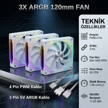 Next Gaming NG-O120WHITE 120MM Kasa Fanı