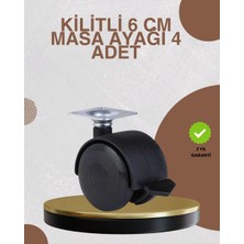 Renas Store Kilitli Mobilya Ayağı 6 cm 4’lü Set Zemin Korumalı