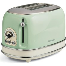 Hepta Collection Ariete Ekmek Kızartma Makinesi 2 Dilim Yeşil 0155/14-810 Watt, Metal Gövde, 2 Dilim Kapasite, Buz Çö