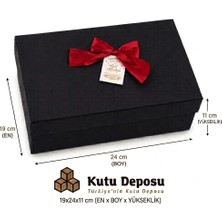 Kutu Deposu 19X24X11 cm Hediye Kutusu-Siyah