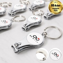 BK Gift Logonuza Özel 10 Adet 9x3 cm Metal Tırnak Makası Anahtarlık Kurumsal Baskılı Promosyon