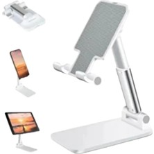 Astraltech Ayarlanabilir Ergonomik Katlanabilir Masaüstü Telefon Tutucu Beyaz