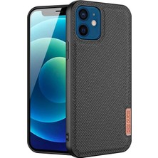 Renas Store Dux Ducis Fino Serisi iPhone 12 -12 Pro 6.1inç Kılıf Premium Dokuma Silikon KILIF-(5775)