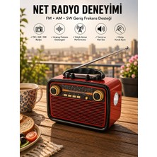 Valor Müzik Kutusu Bluetooth Bağlantılı El Fenerli Nostaljik Tasarım Radyo