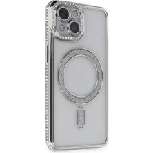 Uravas Store Iphone 13 Kılıf Joke Simli Magneticsafe Kılıf - Gümüş