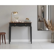 Roys Ahşap 120 cm Masif Konik Siyah Ceviz Dresuar
