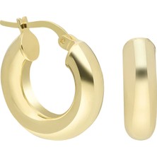 Eva Pırlanta Kalın Halka Küpe 717053 Gold